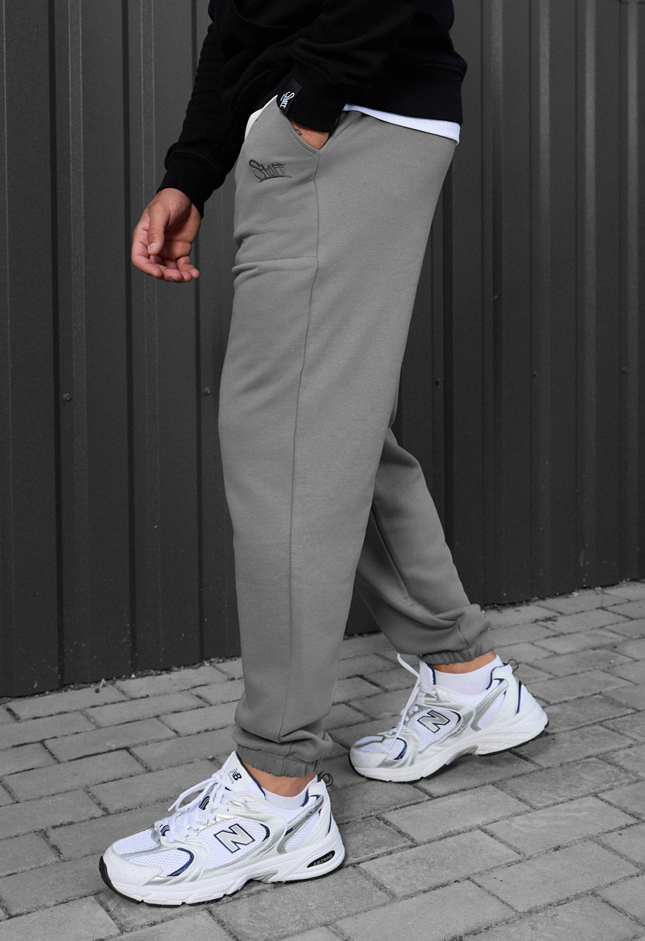 Pantaloni de trening Staff logo gray