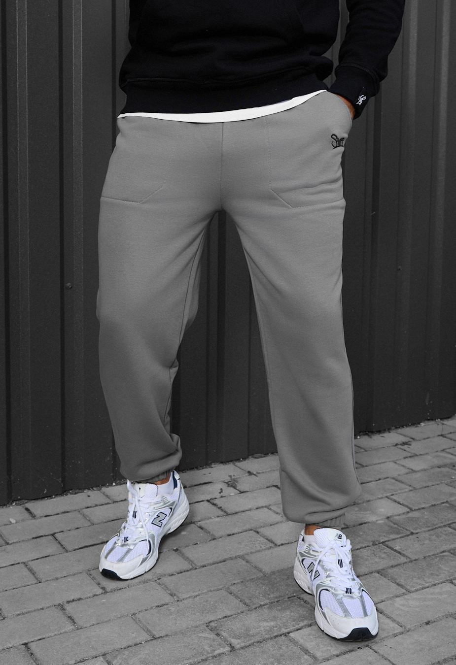 Pantaloni de trening Staff logo gray