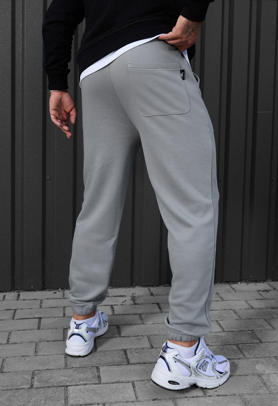 Pantaloni de trening Staff logo light gray