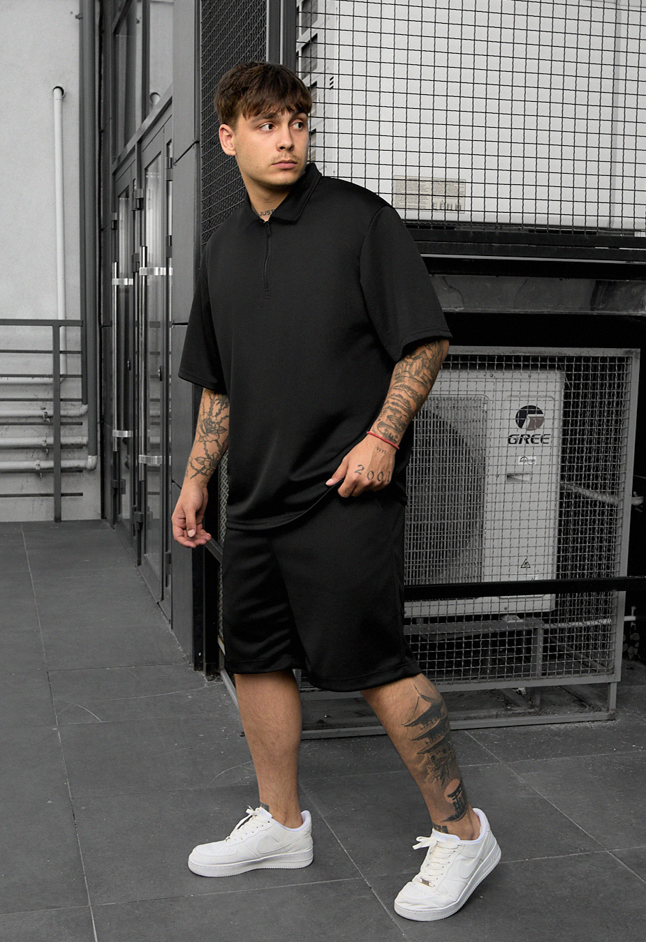 Set de vară tricou + pantaloni scurți Staff spo black oversize