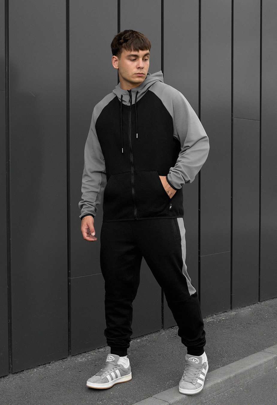 Costum de trening Staff evi gray & black