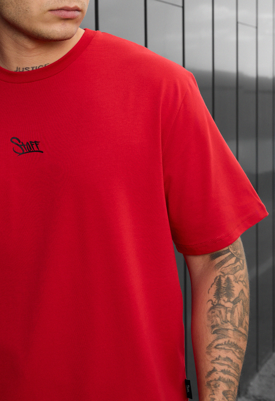 Tricou Staff red logo reflective
