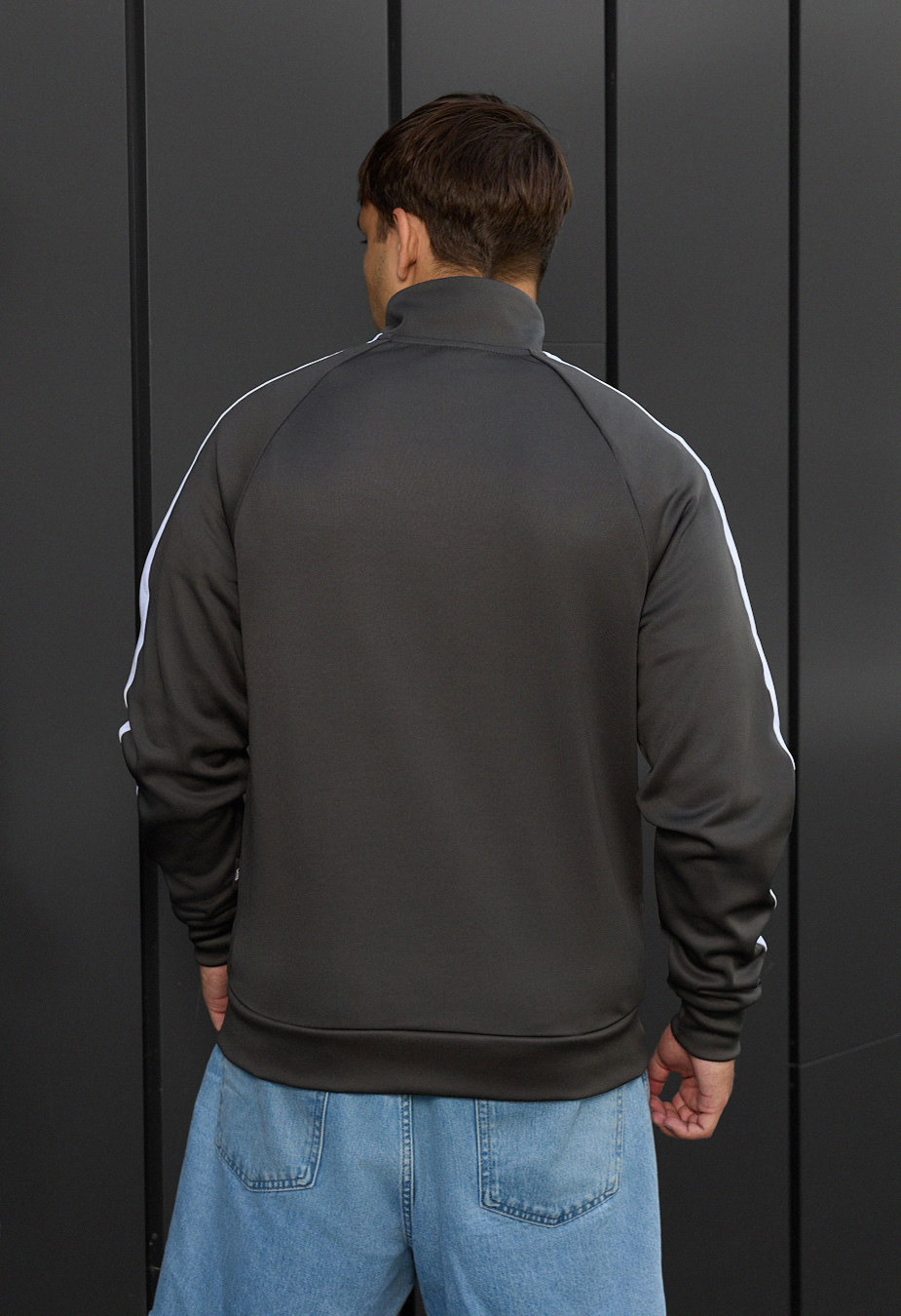  Bluză cu fermoar Staff logo stripes gray