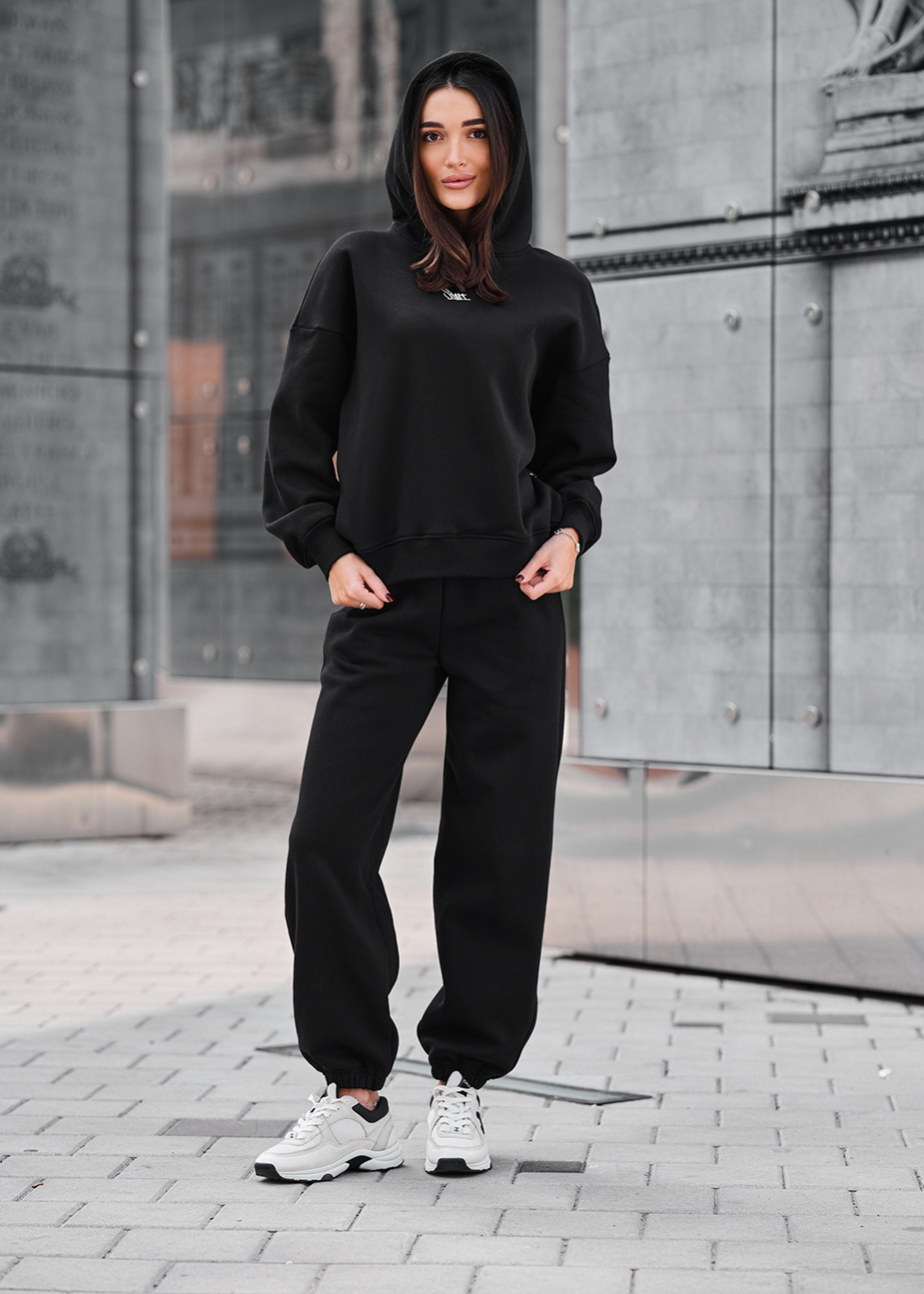 Costum de trening de damă Staff sem black oversize fleece