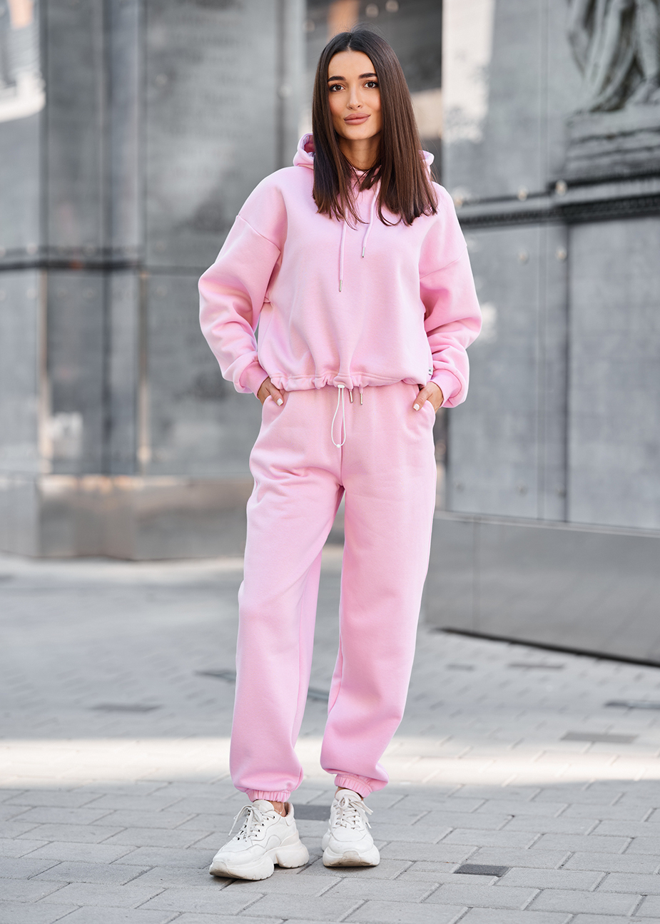 Costum  de trening de damă Staff lic pink oversize fleece