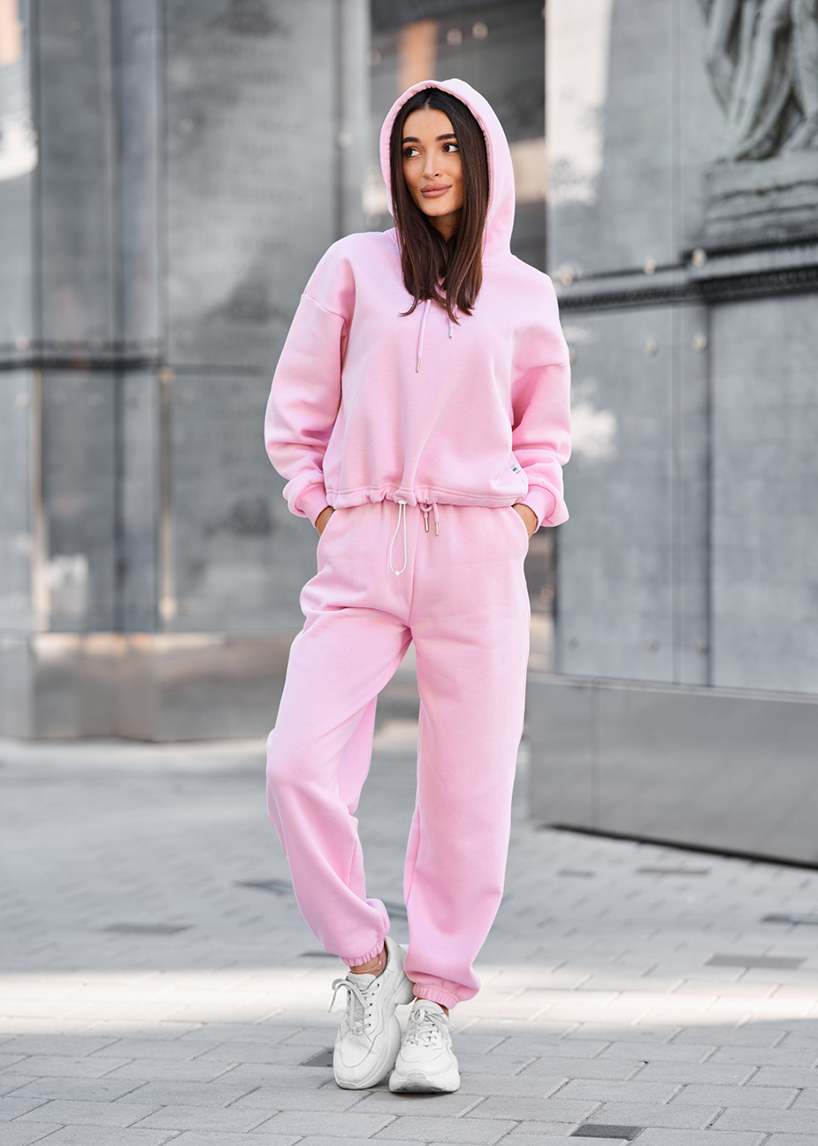 Costum  de trening de damă Staff lic pink oversize fleece