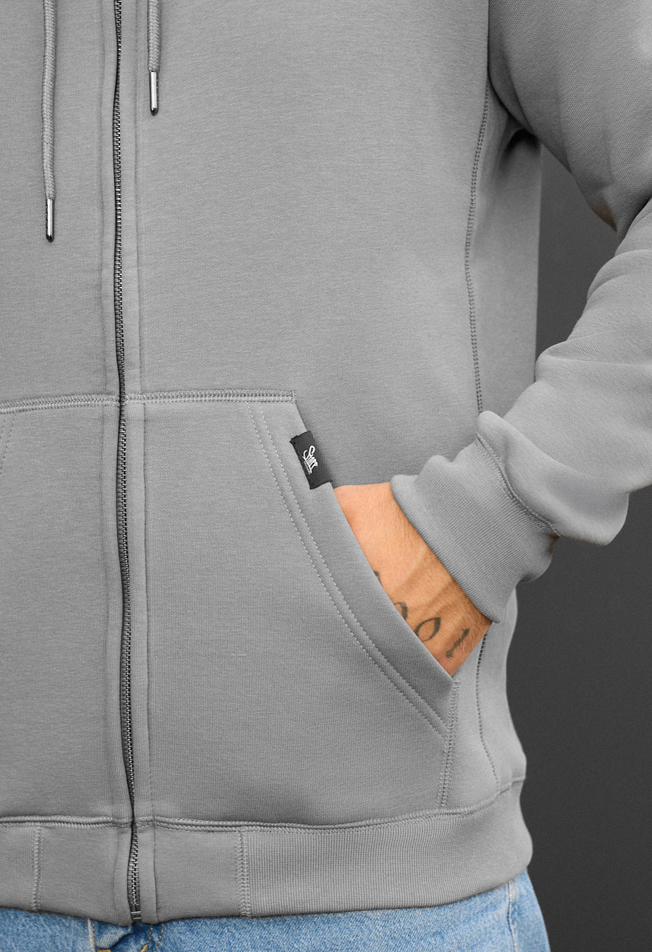 Hanorac Staff zip gray fleece