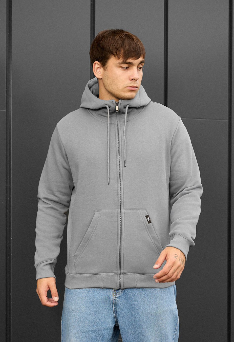 Hanorac Staff zip gray fleece