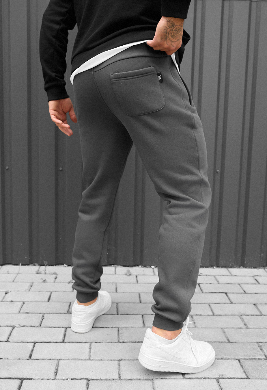 Pantaloni de trening Staff ho dark gray fleece