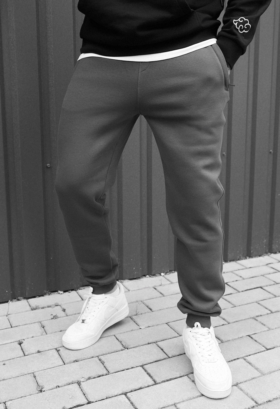 Pantaloni de trening Staff ho dark gray fleece