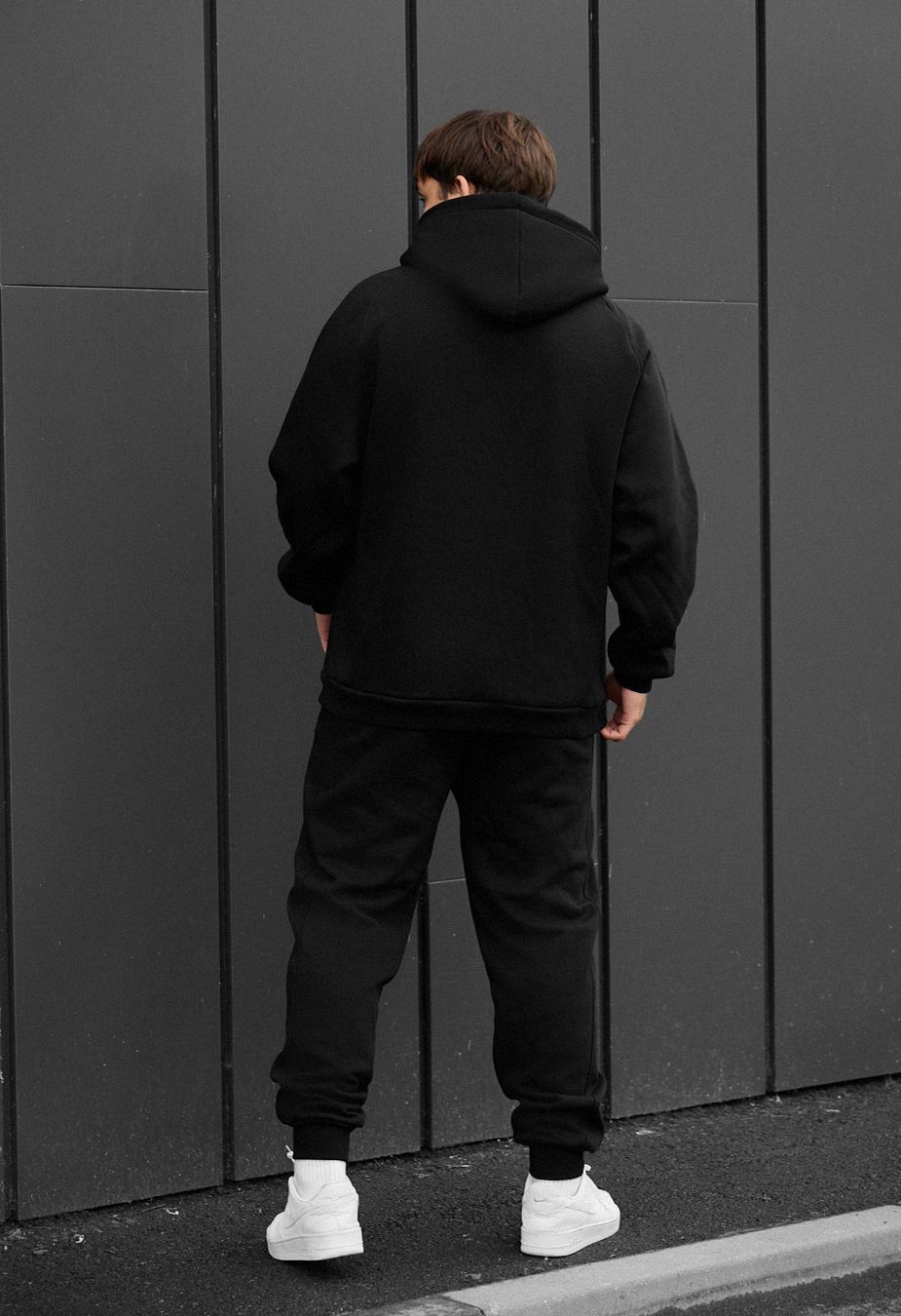 Costum de trening Staff es black oversize fleece