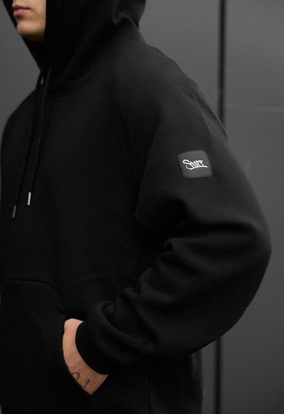 Costum de trening Staff es black oversize fleece