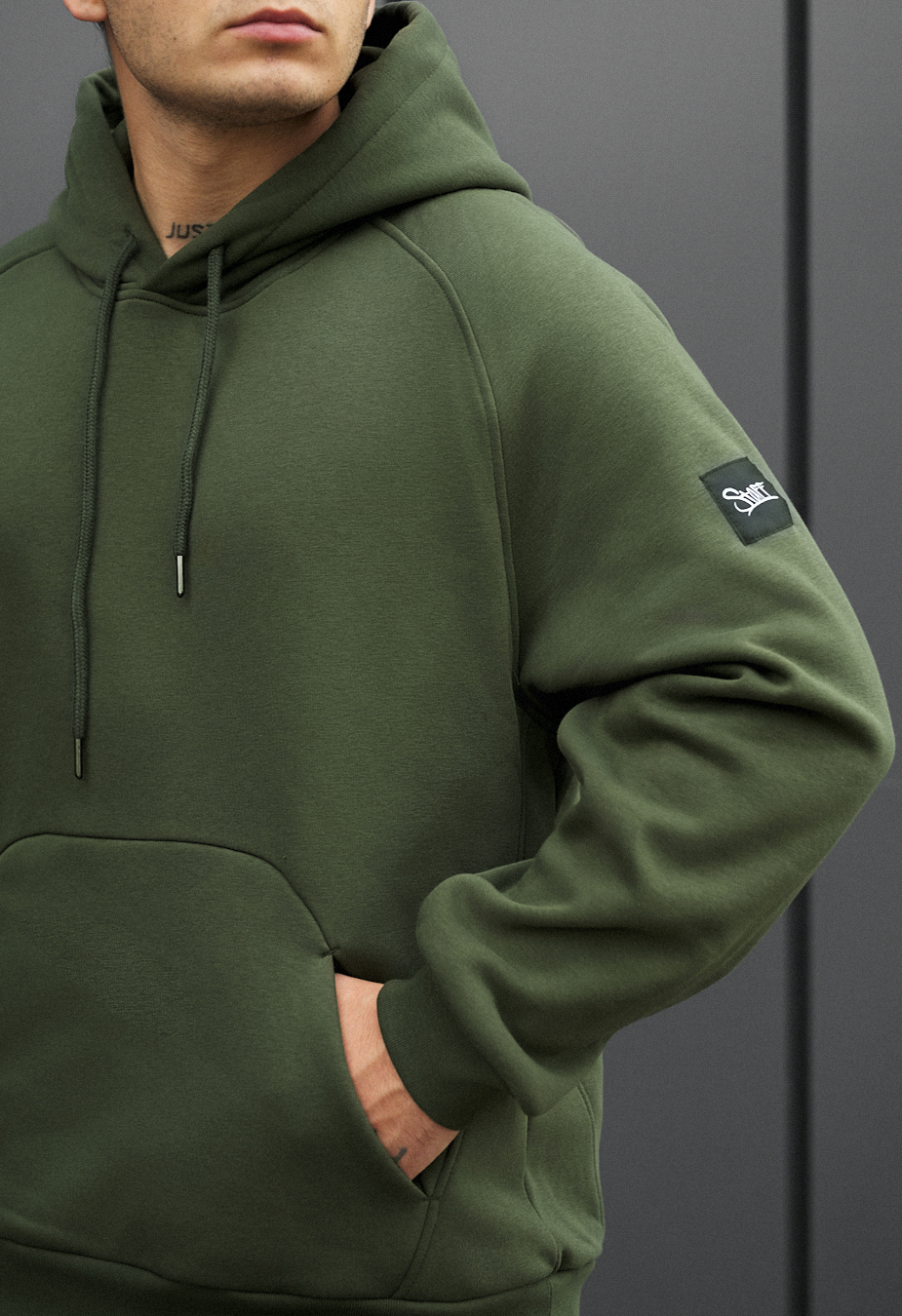 Costum de trening Staff es khaki oversize fleece