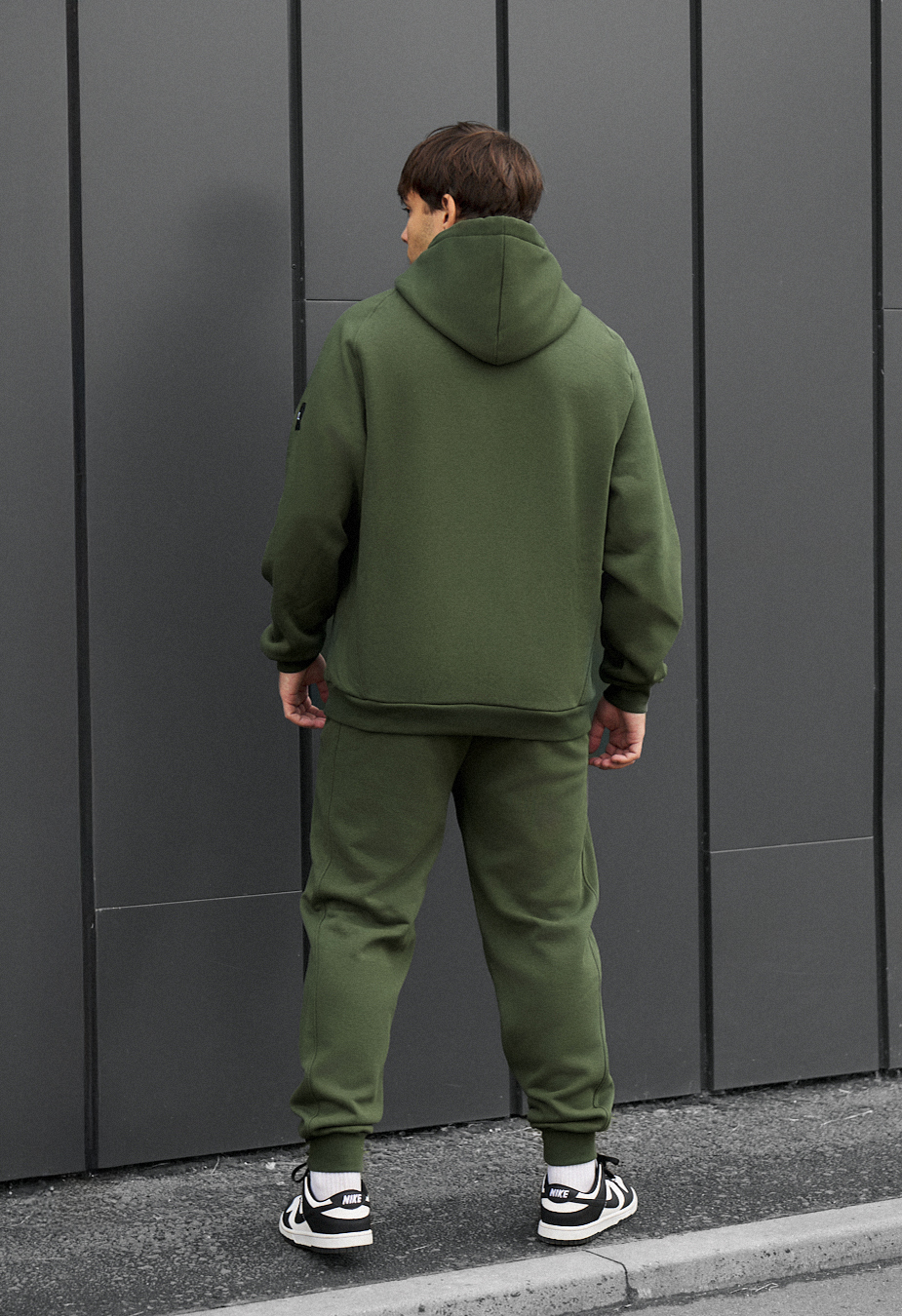 Costum de trening Staff es khaki oversize fleece