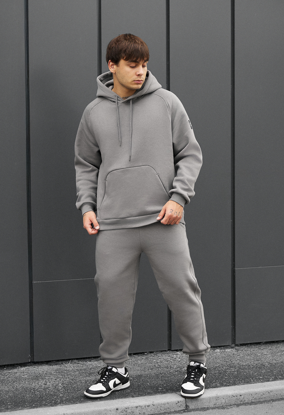 Costum de trening Staff es gray oversize fleece