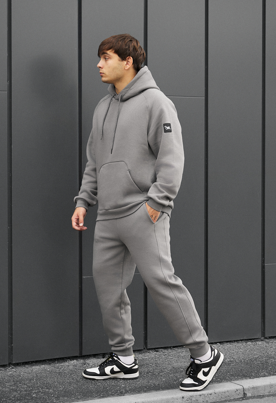 Costum de trening Staff es gray oversize fleece