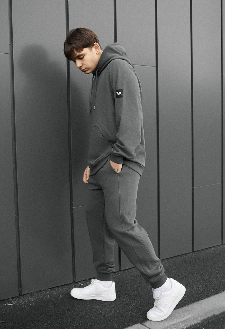 Costum de trening Staff es dark gray oversize