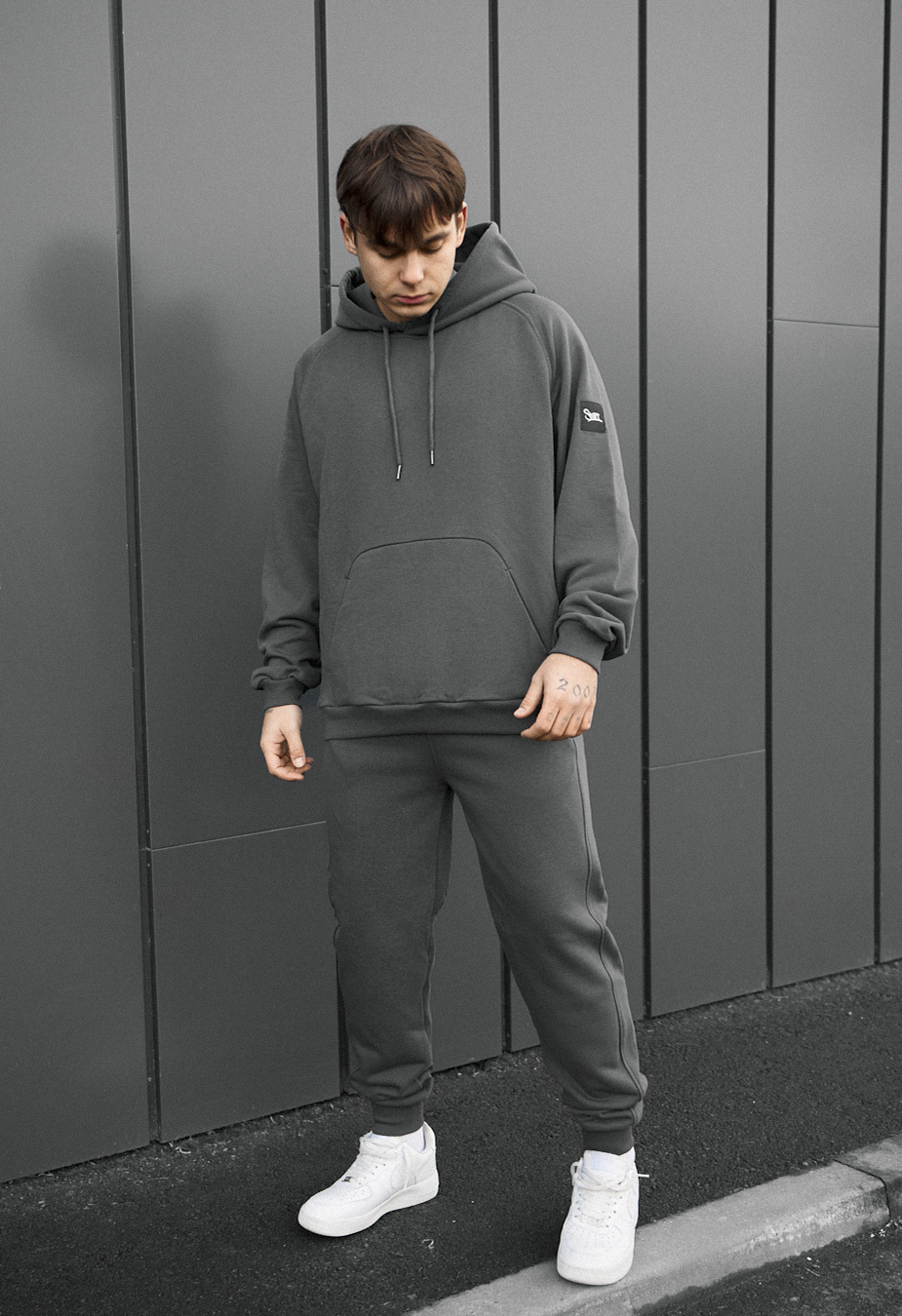 Costum de trening Staff es dark gray oversize