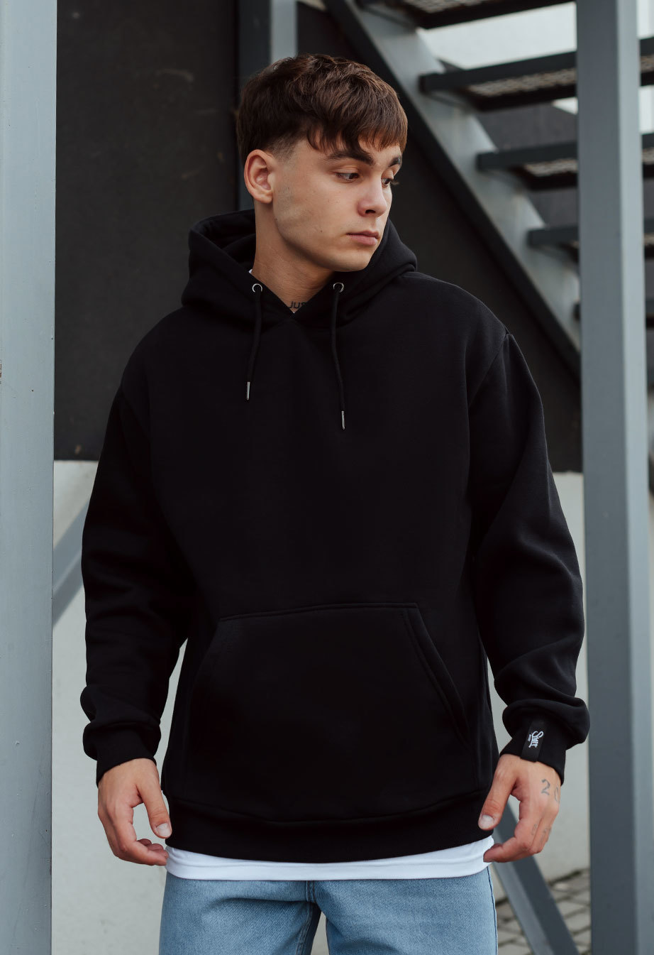 Hanorac Staff black basic oversize fleece