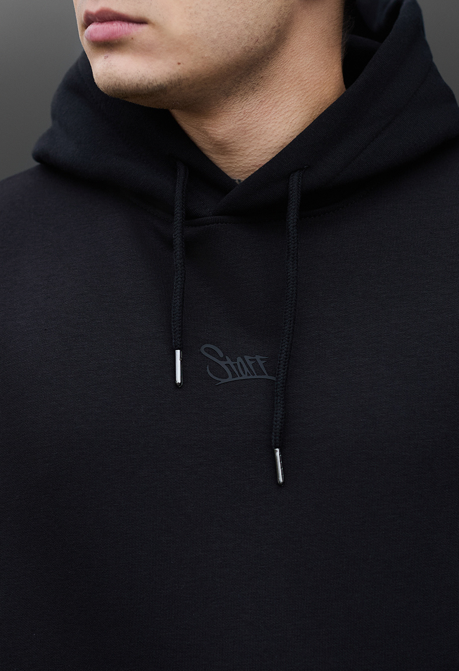 Hanorac Staff black logo oversize fleece