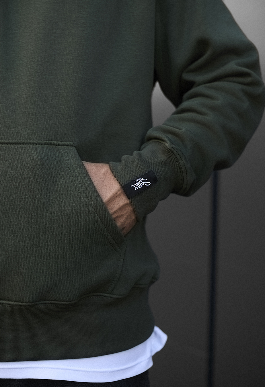 Hanorac Staff khaki basic oversize fleece