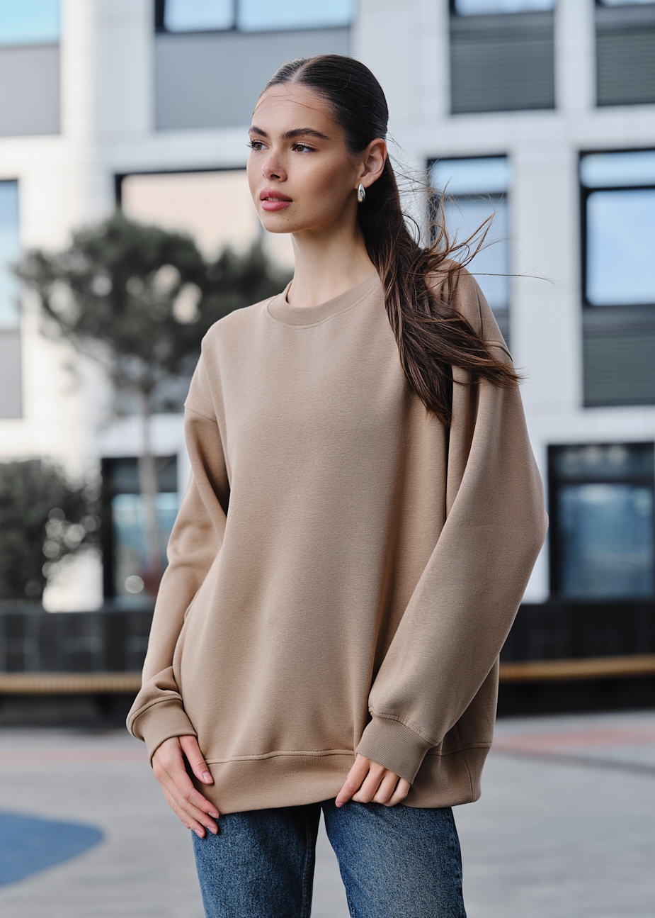 Bluză de trening de damă Staff fa beige oversize fleece