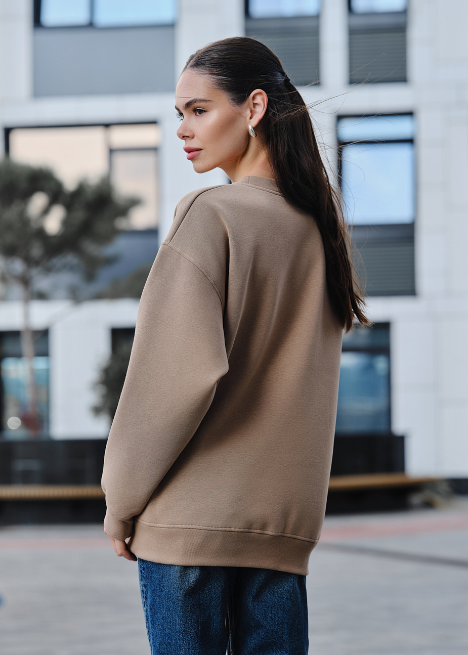 Bluză de trening de damă Staff fa beige oversize fleece