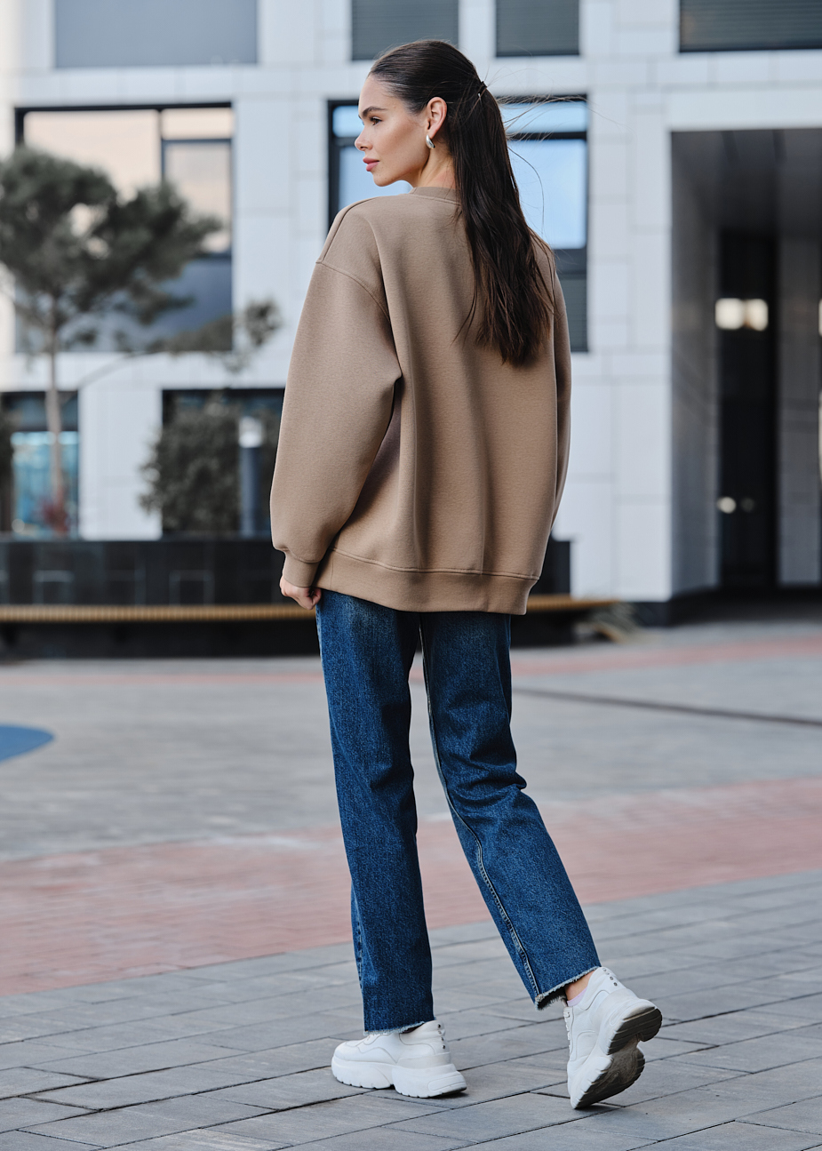 Bluză de trening de damă Staff fa beige oversize fleece