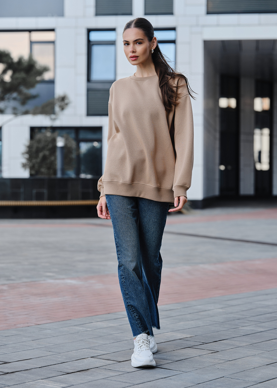 Bluză de trening de damă Staff fa beige oversize fleece