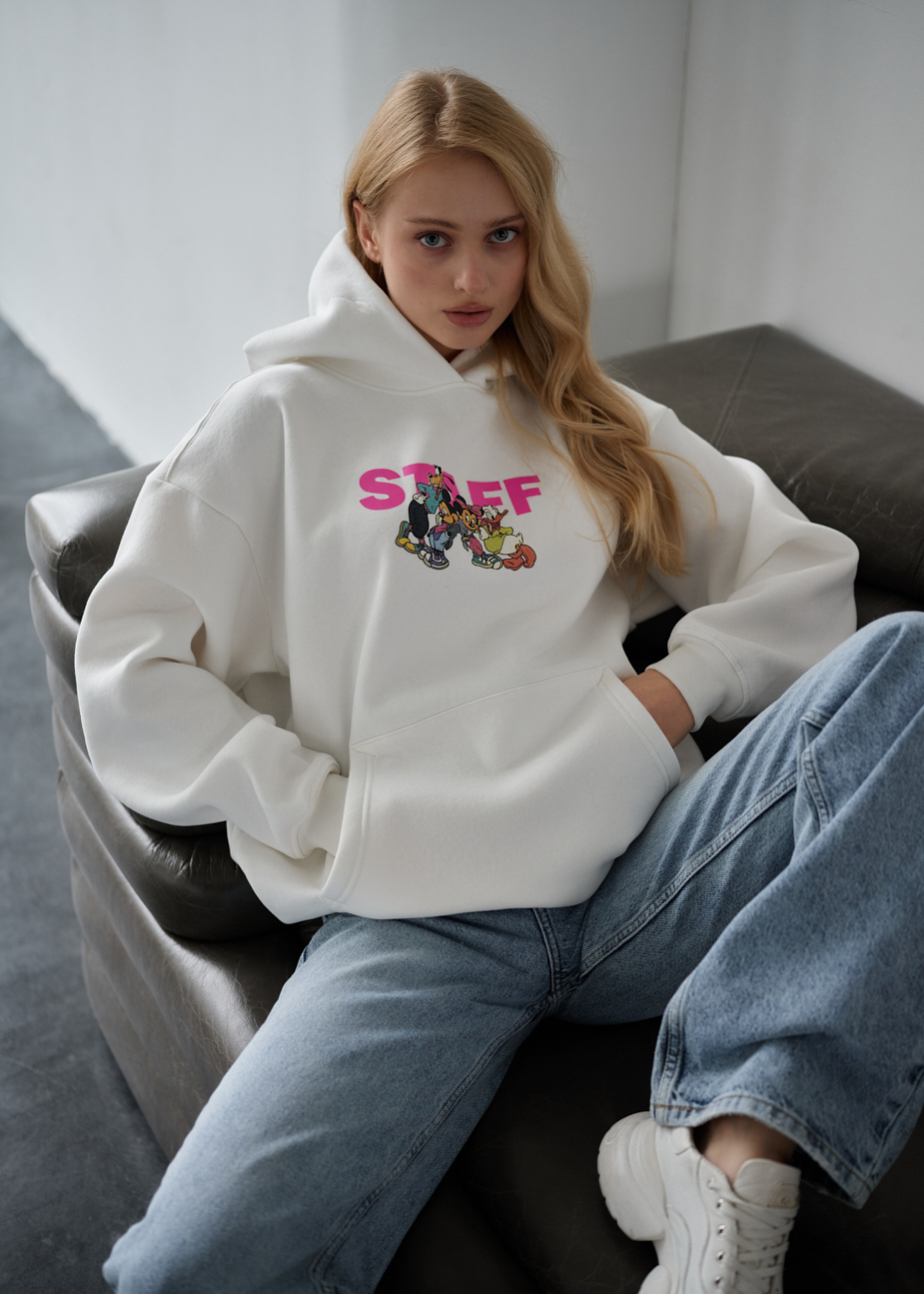 Hanorac de damă Staff cartoons oversize fleece