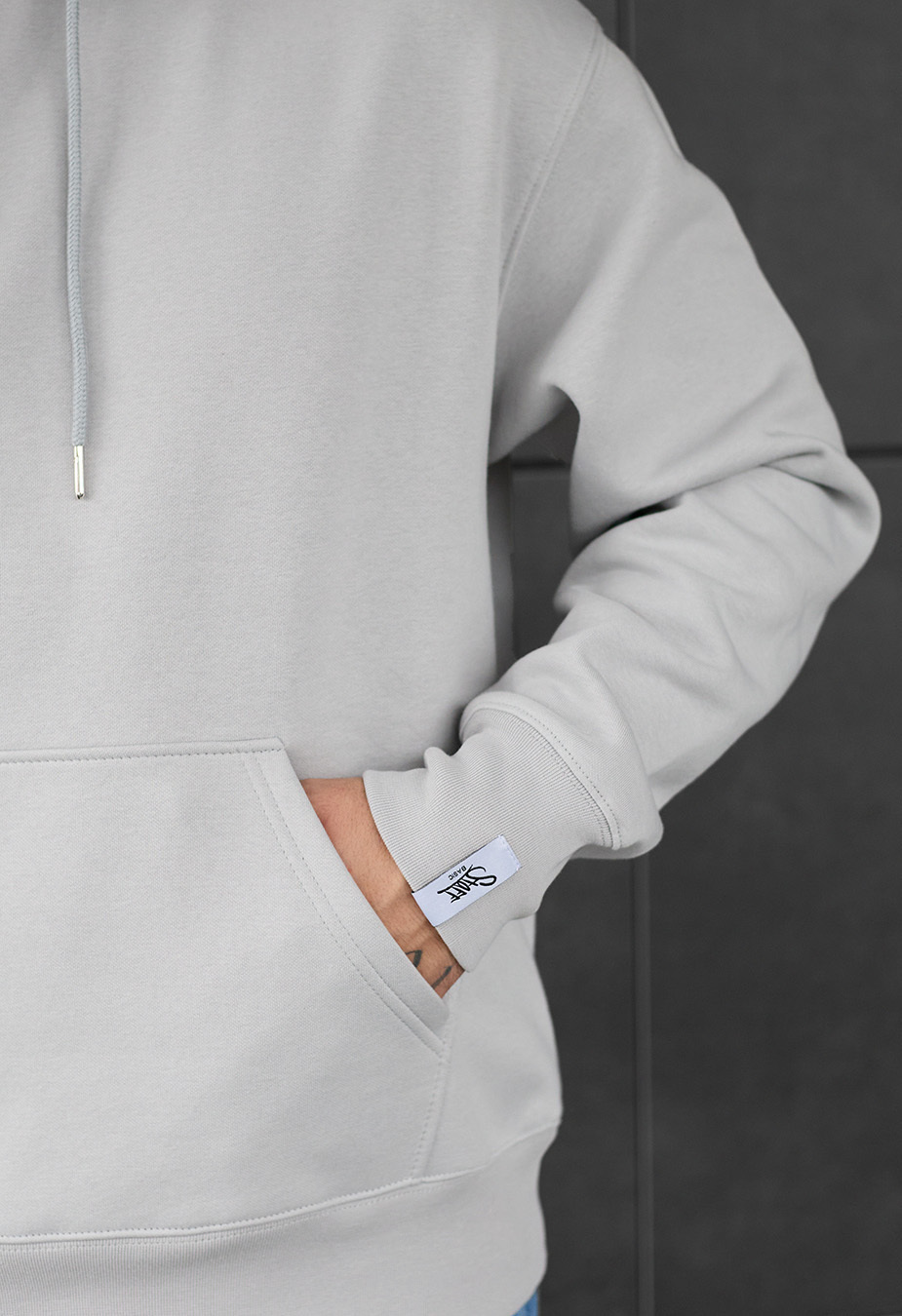 Hanorac Staff light gray basic oversize fleece