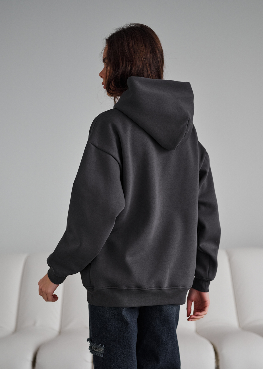 Hanorac de damă Staff dark gray logo oversize fleece