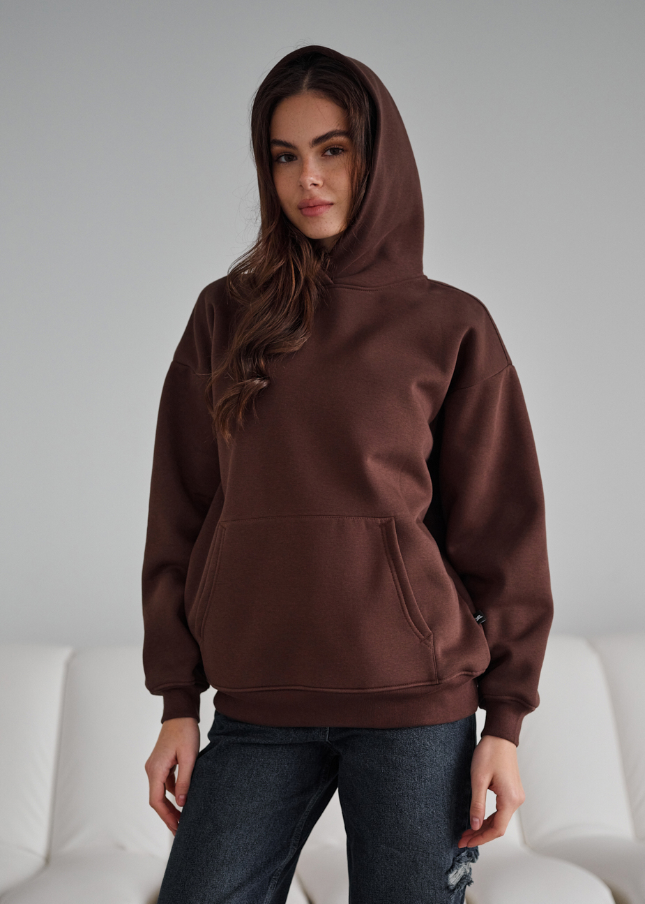 Hanorac de damă Staff brown oversize fleece