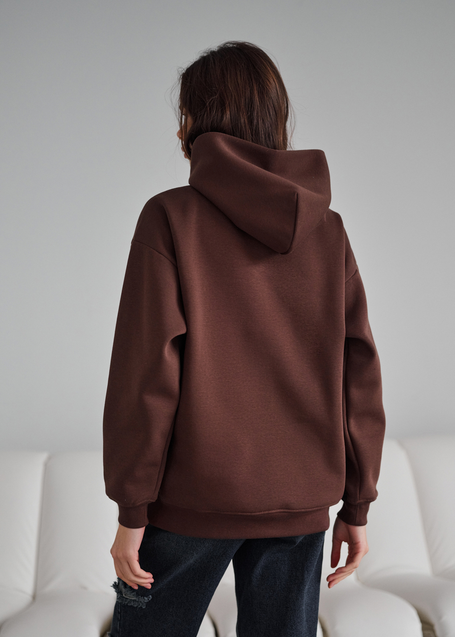 Hanorac de damă Staff brown oversize fleece