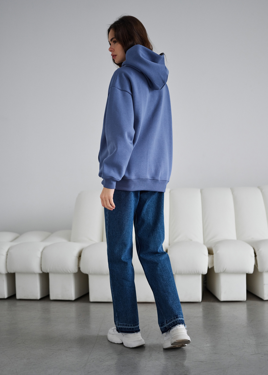 Hanorac de damă Staff blue oversize fleece