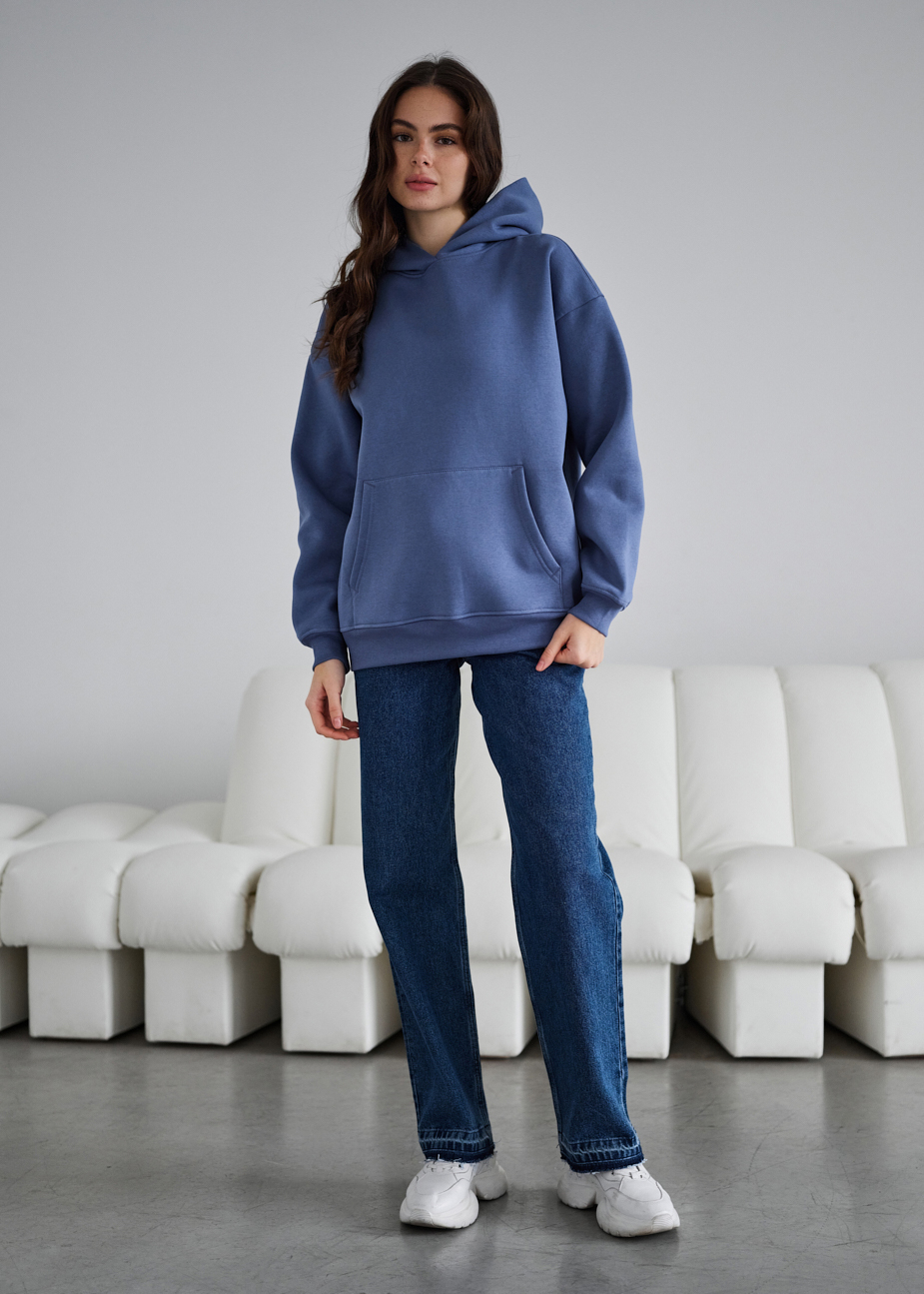 Hanorac de damă Staff blue oversize fleece