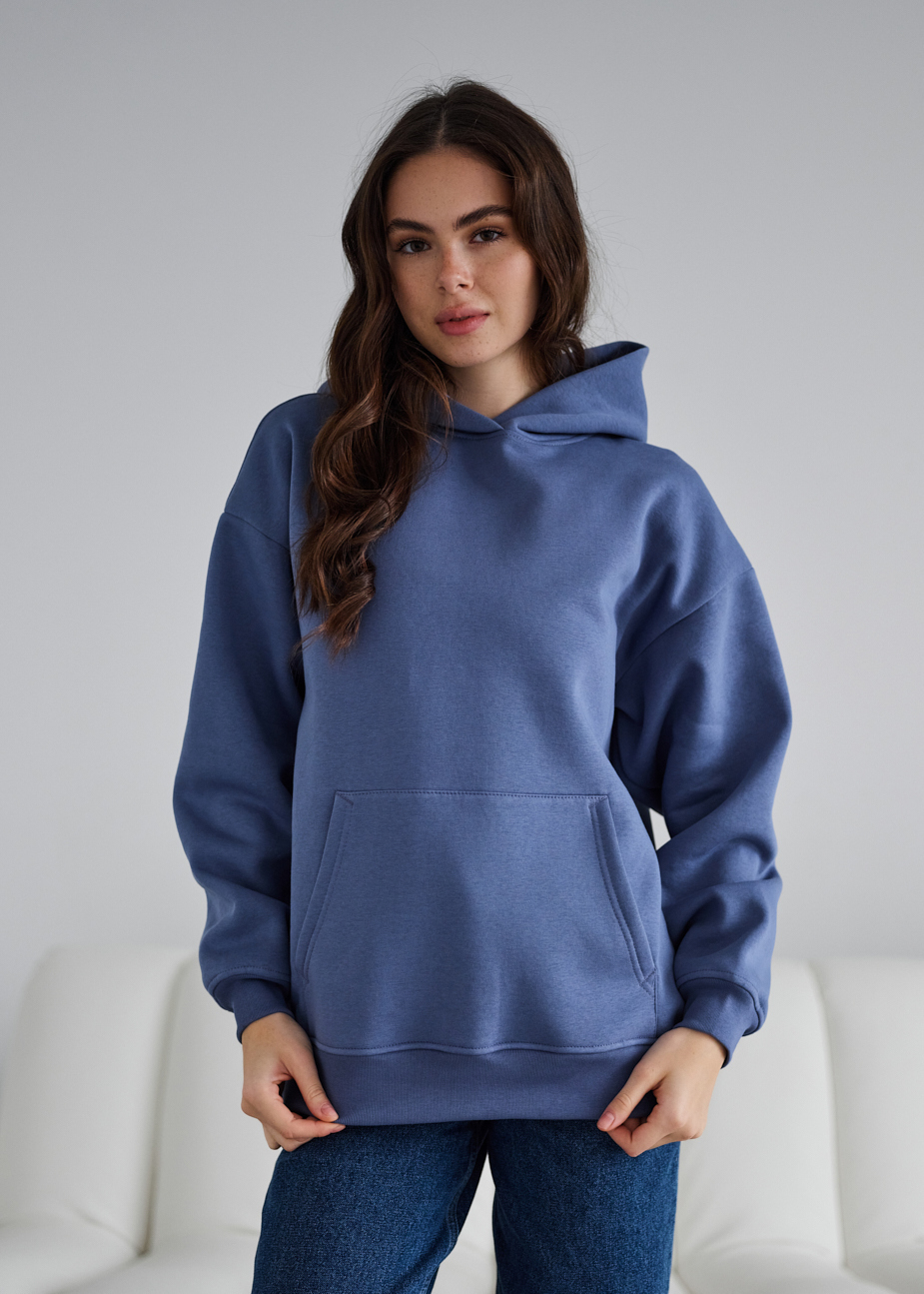 Hanorac de damă Staff blue oversize fleece