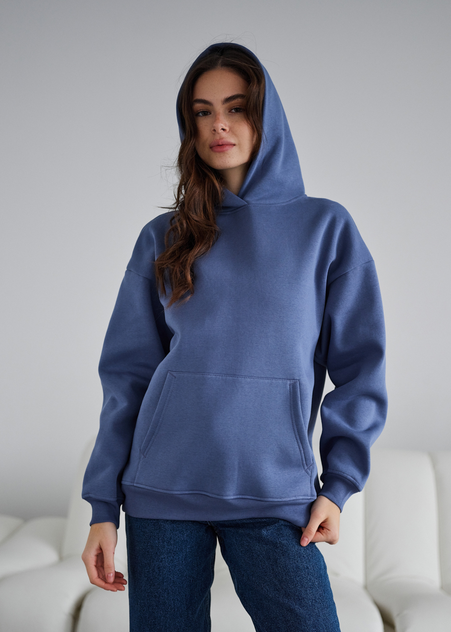 Hanorac de damă Staff blue oversize fleece