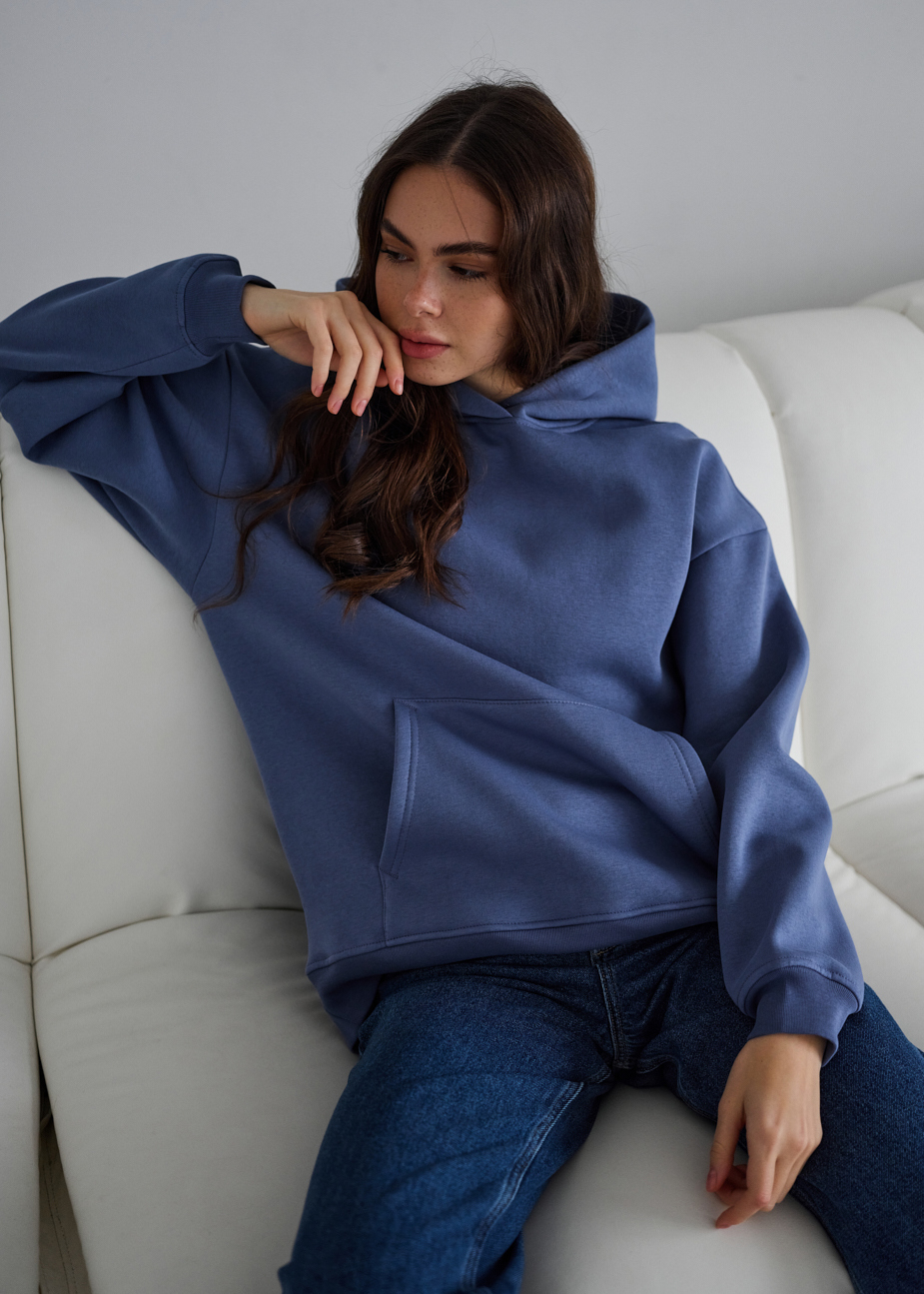 Hanorac de damă Staff blue oversize fleece