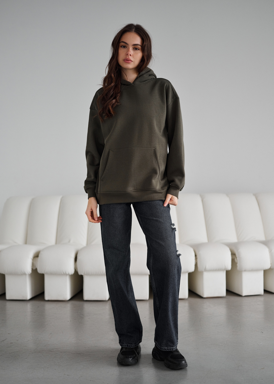 Hanorac de damă Staff khaki oversize fleece