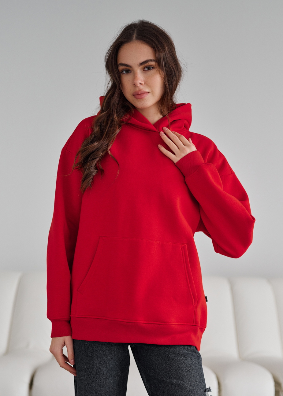 Hanorac de damă Staff red oversize fleece