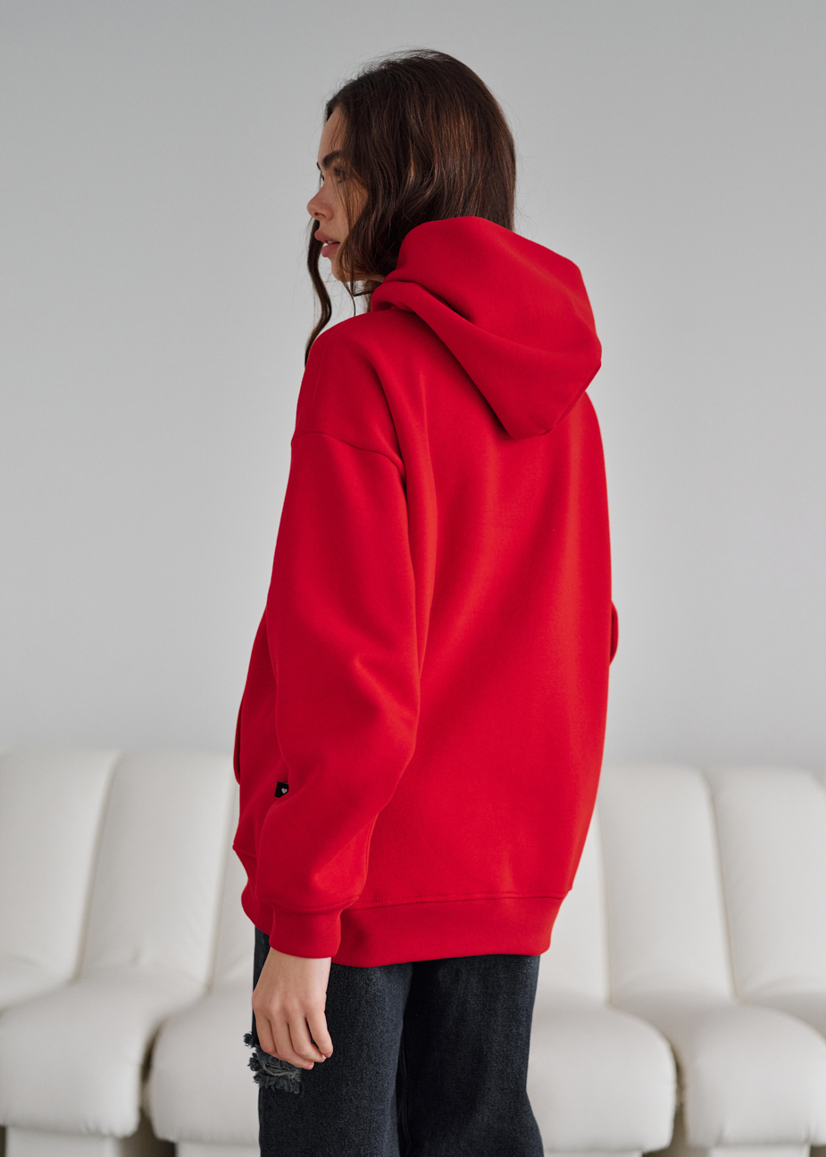 Hanorac de damă Staff red oversize fleece