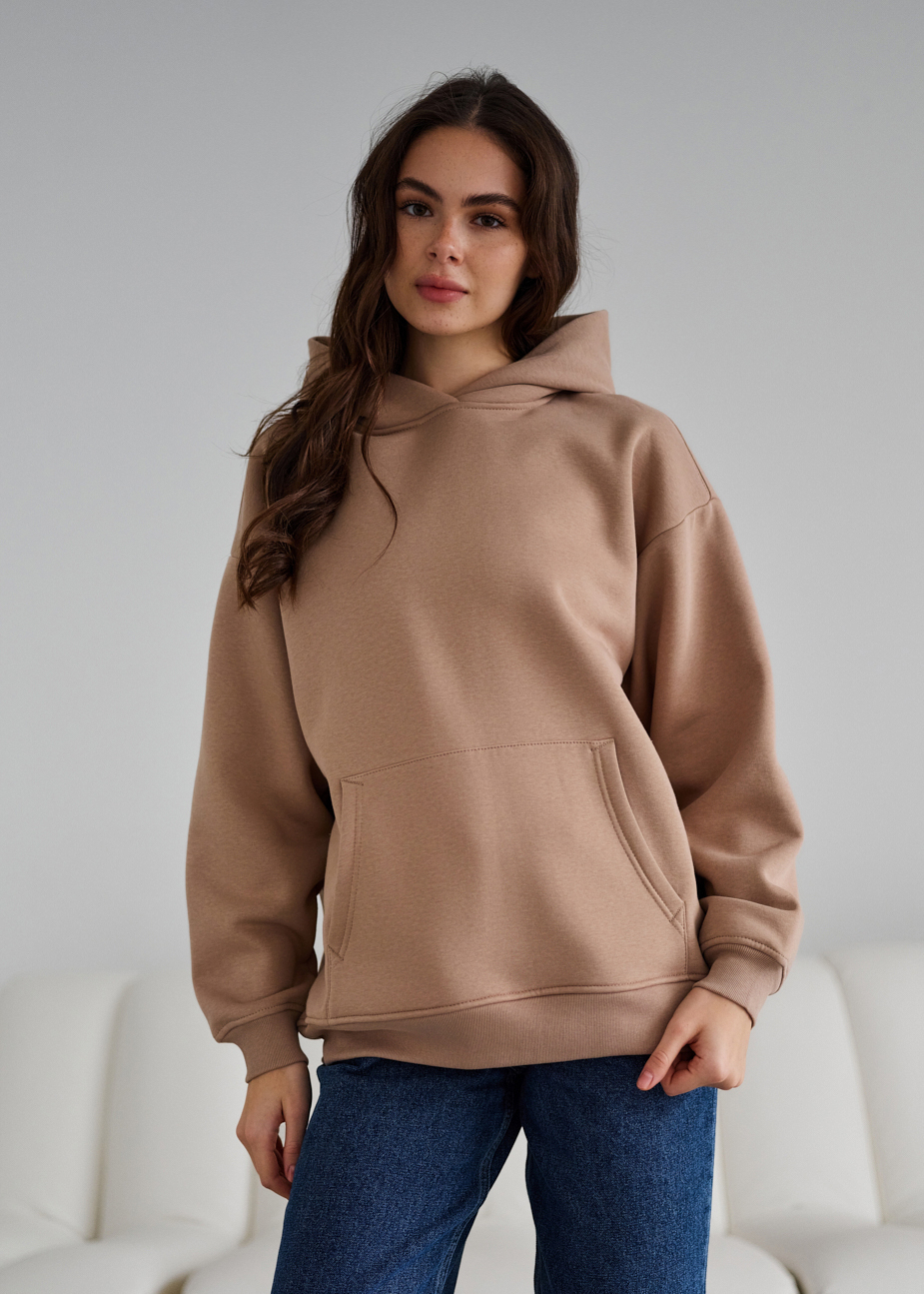 Hanorac de damă Staff beige oversize fleece