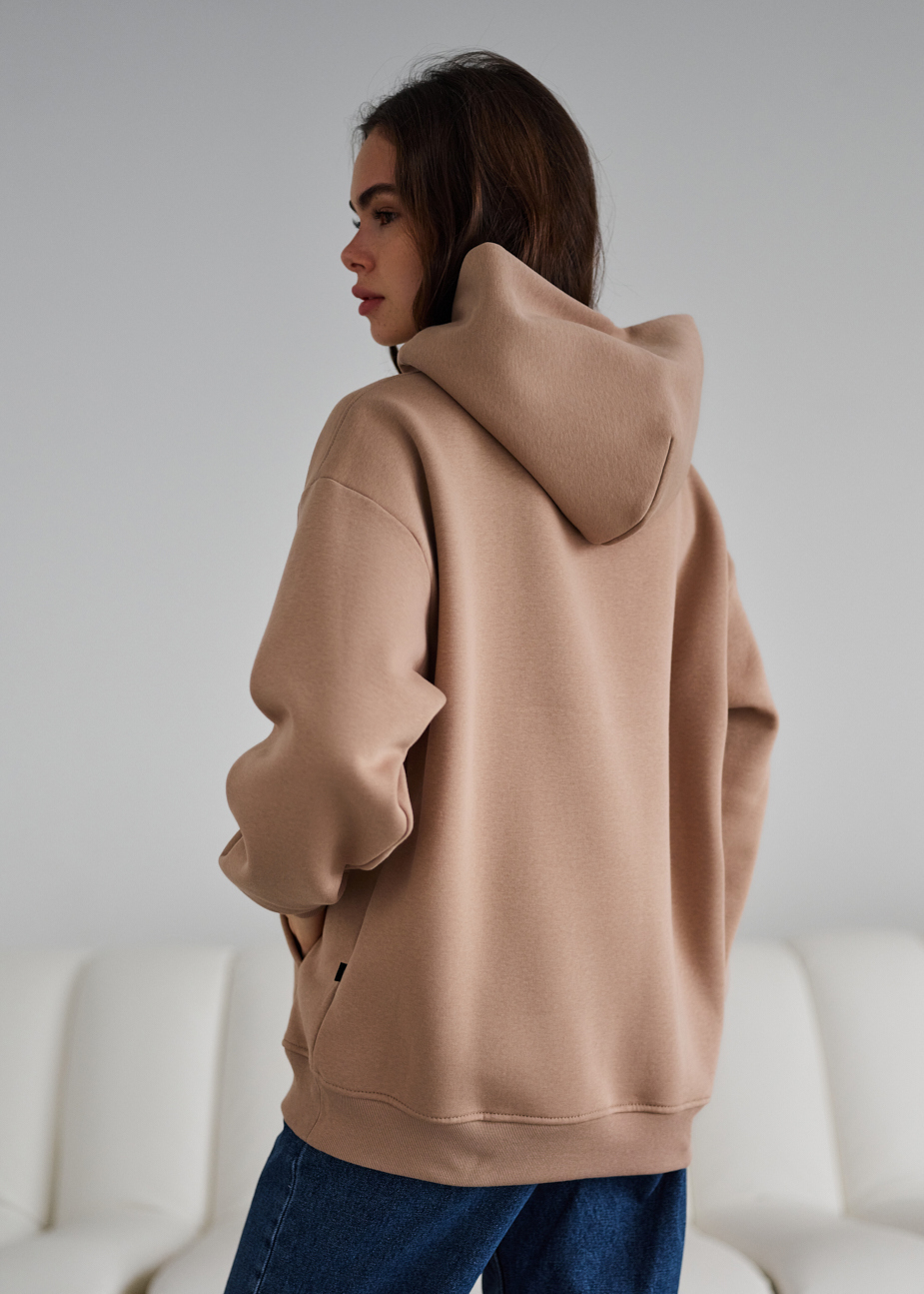 Hanorac de damă Staff beige oversize fleece