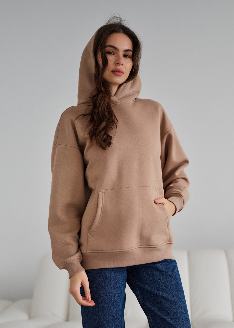 Hanorac de damă Staff beige oversize fleece