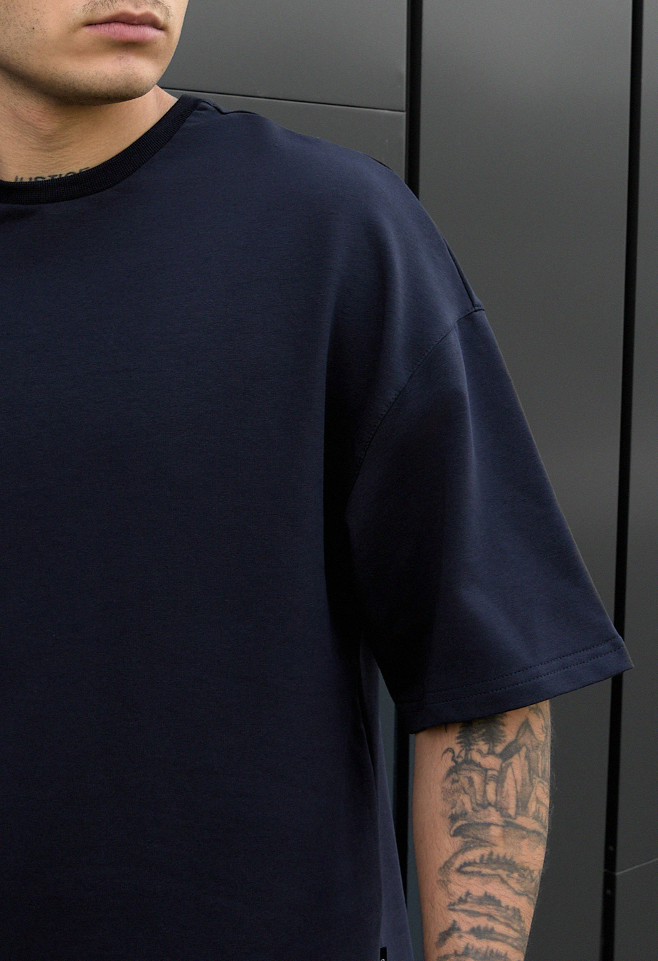Tricou Staff navy oversize premium