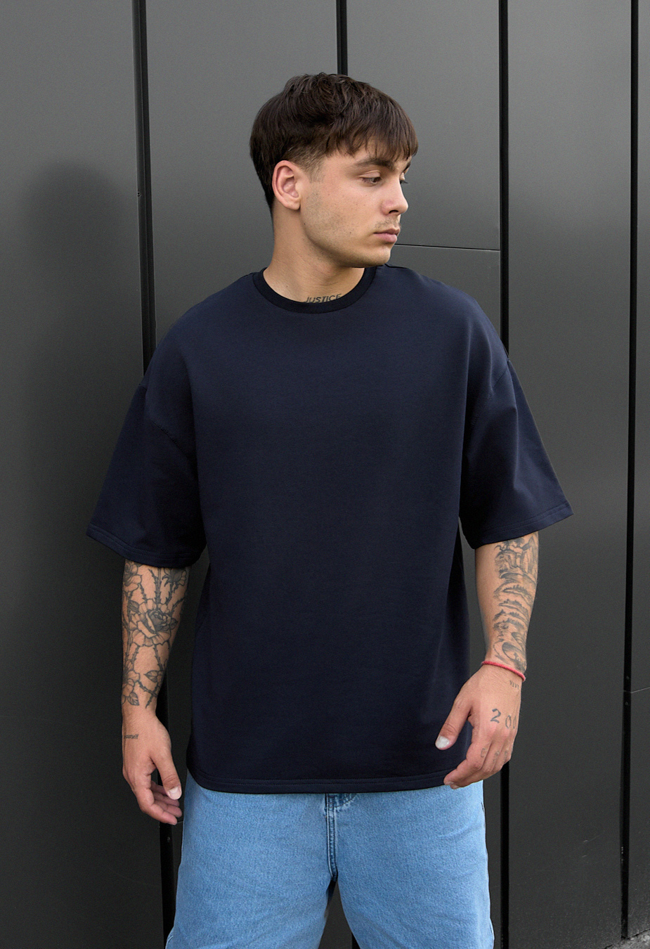 Tricou Staff navy oversize premium