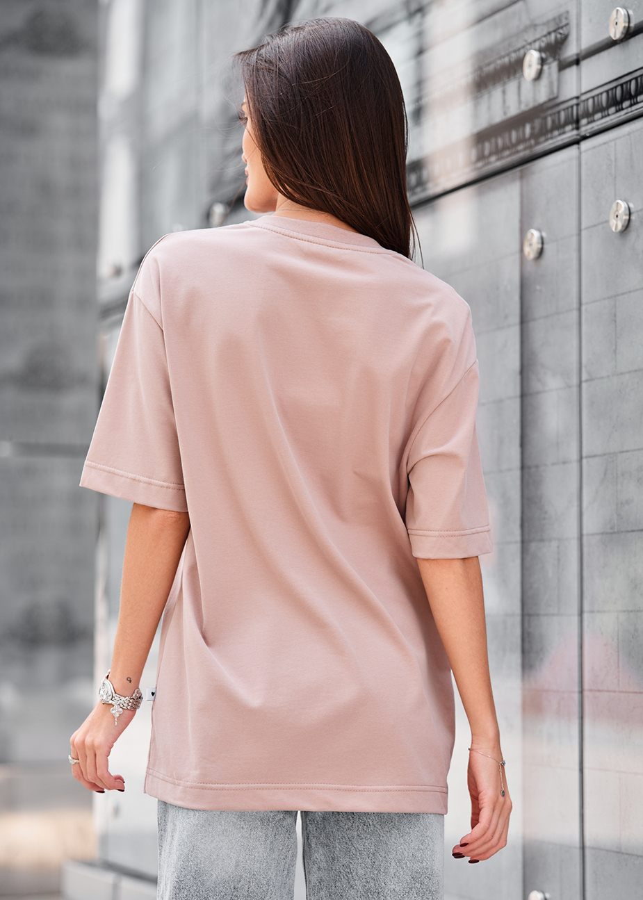 Tricou de damă Staff li light brown oversize