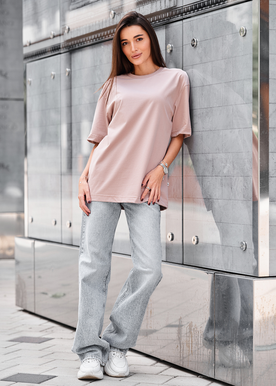 Tricou de damă Staff li light brown oversize
