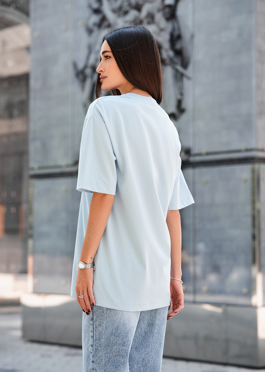 Tricou de damă Staff li light blue2 oversize